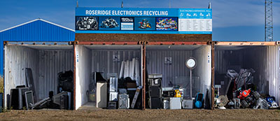 ARMA Electronics Recycling Bins at the Roseridge Waste Management Center outside Morinville