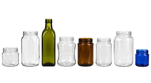 Clear and glass jars for recycling at Roseridge