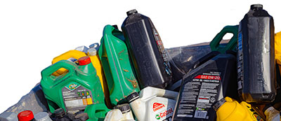 Oil an doil materials ready for recycling at Roseridge