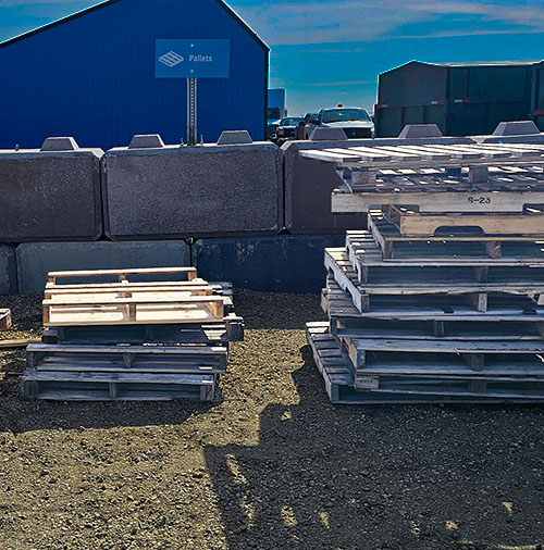 Reusable pallets available in the Community Resource Zone